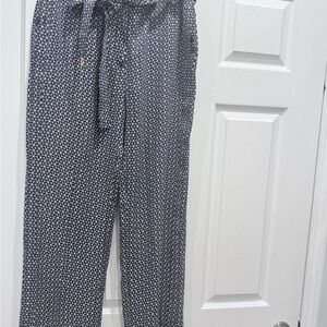 Theory Black and White Geometric Trousers
